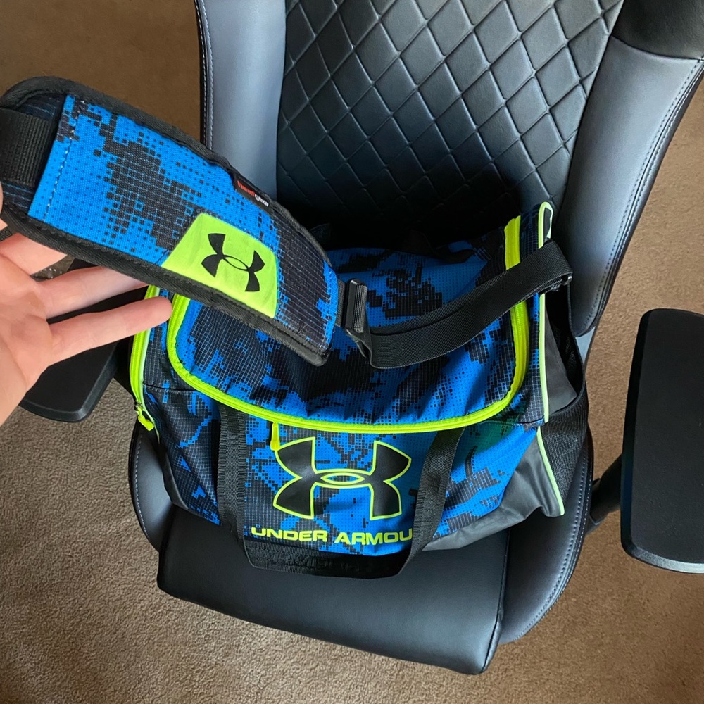 Under Armour Duffel bag.